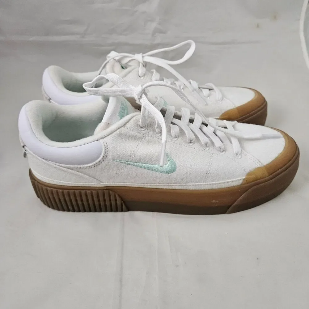 Nike Court Legacy Lift Women Sneakers 10 White Gum Mint Green Casual Effortless